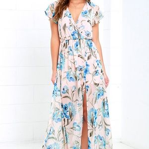 Gorgeous Lulu's floral maxi dress w slit